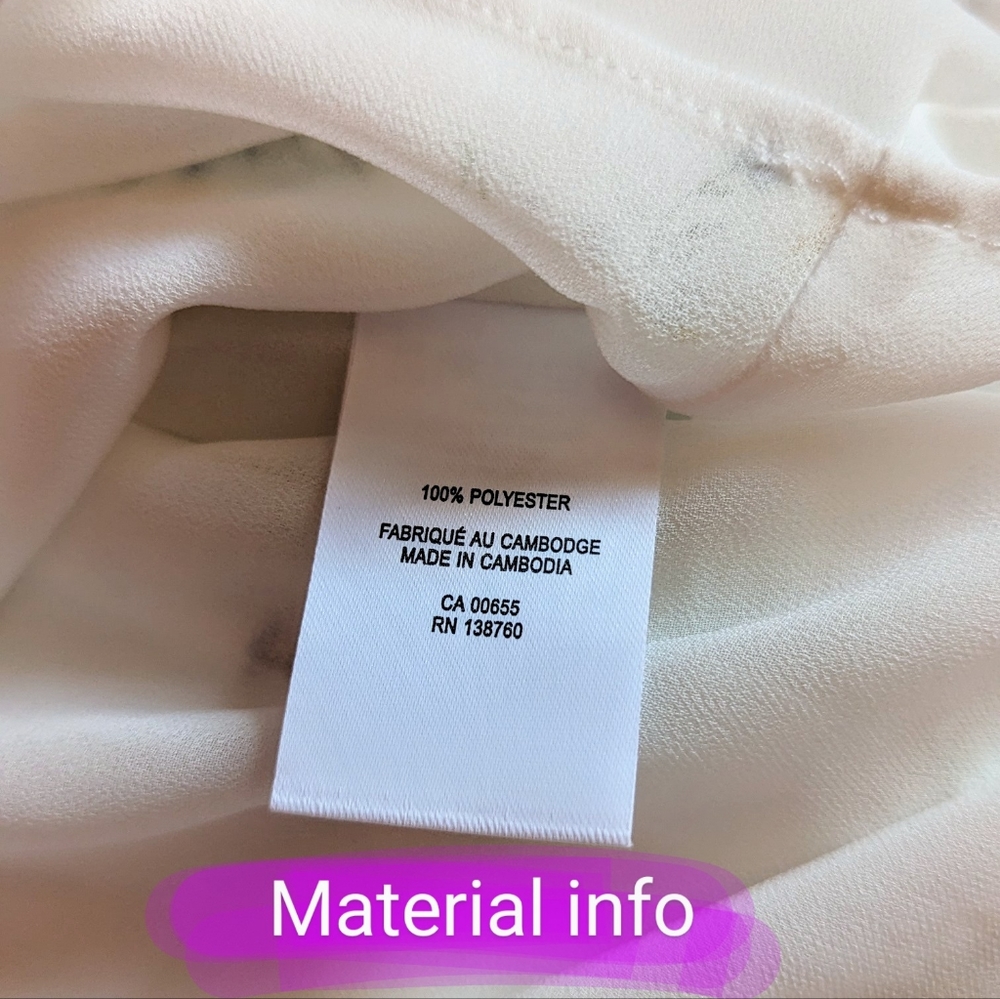 Reitmans size XL white w/flower pattern, BNWT flowy short sleeve blouse - Picture 4 of 14